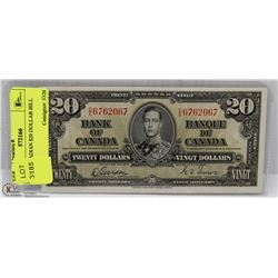 1937 CANADIAN $20 DOLLAR BILL