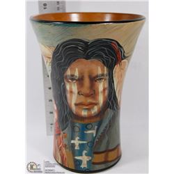 HAND PAINTED INDIAN ART VASE (SIGNED BY ARTIST)