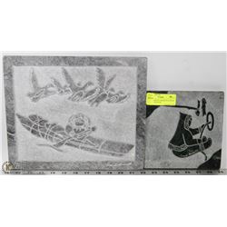 DAVID BERNETT SIGNED SCULPTED MARBLE PLAQUES