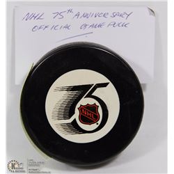 NHL 75TH ANNIVERSARY OFFICIAL GAME PUCK