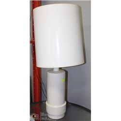 TALL WHITE TABLE LAMP 38" TALL, SHADE IS 15"