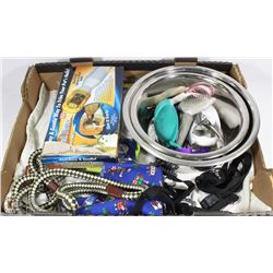 LARGE FLAT W/ASSORTED DOG SUPPLIES INCL.