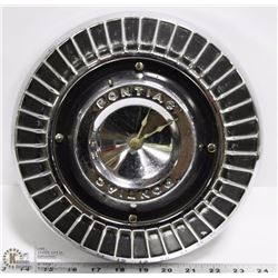 VINTAGE PONTIAC HUB CAP CLOCK FOR