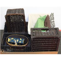 LARGE FLAT OF BASKETS