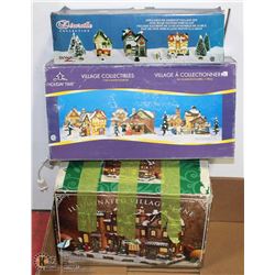 LOT OF 3 CHRISTMAS VILLAGE LIGHT UP TOWNS