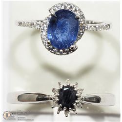 #3 - TWO STERLING SILVER SAPPHIRE RINGS