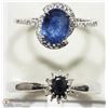 Image 1 : #3 - TWO STERLING SILVER SAPPHIRE RINGS