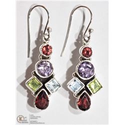 #6 - STERLING SILVER GEMSTONE DROP EARRINGS