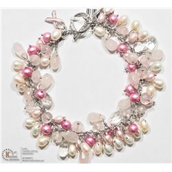 #8 - STERLING SILVER PEARL & QUARTZ BRACELET