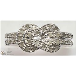 #18 - STERLING SILVER 33 DIAMOND KNOT RING