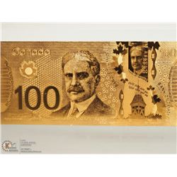 #22 -24K GOLD FOIL CANADIAN $100 BILL