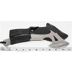 HAND HATCHET IN LEATHER BELT SHEATH