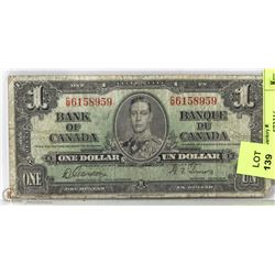 1937 CANADIAN $1.00 BILL