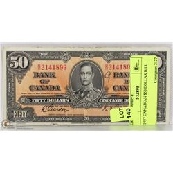 1937 CANADIAN $50 DOLLAR BILL