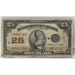 1923 CANADIAN SHINPLASTER