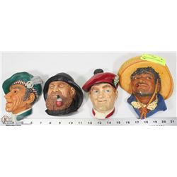 4 VINTAGE BOSSON CHARACTER HEADS