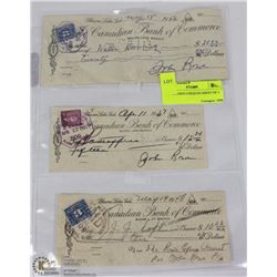 OLD CASHED CHEQUES SHEET OF 3