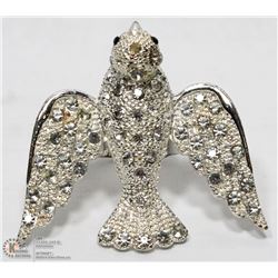 LARGE DOVE RING WITH CRYSTAL STONES