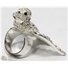 Image 2 : LARGE DOVE RING WITH CRYSTAL STONES