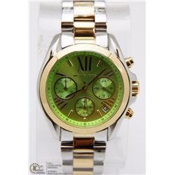 BRAND NEW MICHAEL KORS GREEN DIAL BRADSHAW WATCH