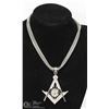 Image 1 : RHINESTONE MASONIC SYMBOL PENDANT & 34" CHAIN
