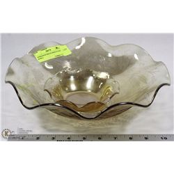 DEPRESSION ERA FLOWER ETCHED BOWLS