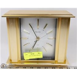 BULOVA GOLD COLORED MANTEL CLOCK