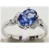 Image 2 : #29 -10K W. GOLD TANZANITE & DIAMOND TWIST RING