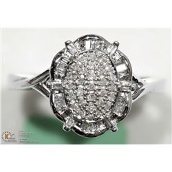 #33 -10K WHITE GOLD DIAMOND ANTIQUE STYLE RING