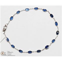 #34 -14K W. GOLD 7" SAPPHIRE BRACELET