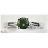 Image 1 : #35 -10K W. GOLD GREEN DIAMOND VS1 SOLITAIRE RING