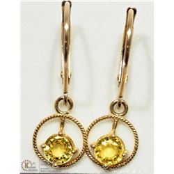 #36 -14K YELLOW GOLD SAPPHIRE DROP EARRINGS