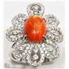 Image 2 : #38 -ST. SILVER SUNSTONE TWO-IN-ONE RING/PENDANT