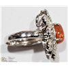 Image 3 : #38 -ST. SILVER SUNSTONE TWO-IN-ONE RING/PENDANT
