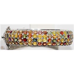 #42 -STERLING SILVER 230 SAPPHIRE 5 ROW BANGLE