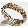 Image 2 : #42 -STERLING SILVER 230 SAPPHIRE 5 ROW BANGLE