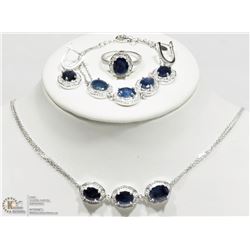 #44 -5PC STERLING SILVER SAPPHIRE SET