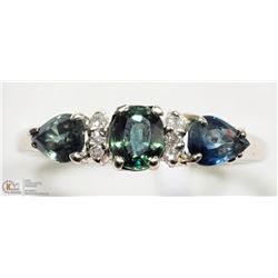 #45 -10K WHITE GOLD SAPPHIRE & DIAMOND RING