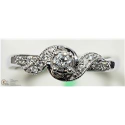 #46 -10K WHITE GOLD DIAMOND ANTIQUE STYLE RING