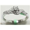 Image 2 : #46 -10K WHITE GOLD DIAMOND ANTIQUE STYLE RING