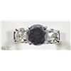 Image 1 : #48 -14K WHITE GOLD BLACK & WHITE DIAMOND RING