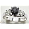 Image 2 : #48 -14K WHITE GOLD BLACK & WHITE DIAMOND RING