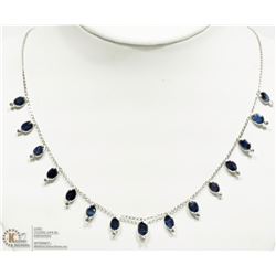 #49 -14K WHITE GOLD SAPPHIRE & DIAMOND NECKLACE