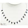 Image 1 : #49 -14K WHITE GOLD SAPPHIRE & DIAMOND NECKLACE