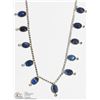 Image 2 : #49 -14K WHITE GOLD SAPPHIRE & DIAMOND NECKLACE