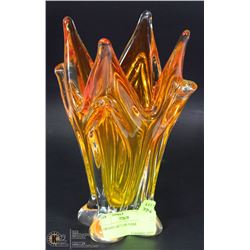 ORANGE ART GLASS VASE