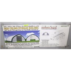 30' x40' x15' PEAK CEILING DOUBLE DOOR STORAGE