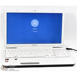 WHITE TOSHIBA LAPTOP WIN 10 PRO/ MS OFFICE 2016/ ANTIVIRUS 2016