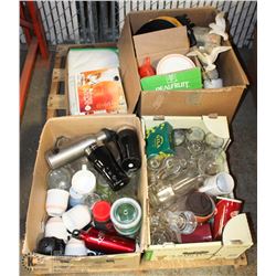PALLET OF ASSORTED GLASSWARE, TO GO MUGS,DRIFTWOOD