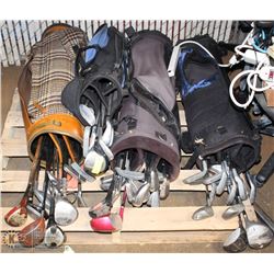 PALLET OF GOLF CLUBS, AT LEAST 4 SETS